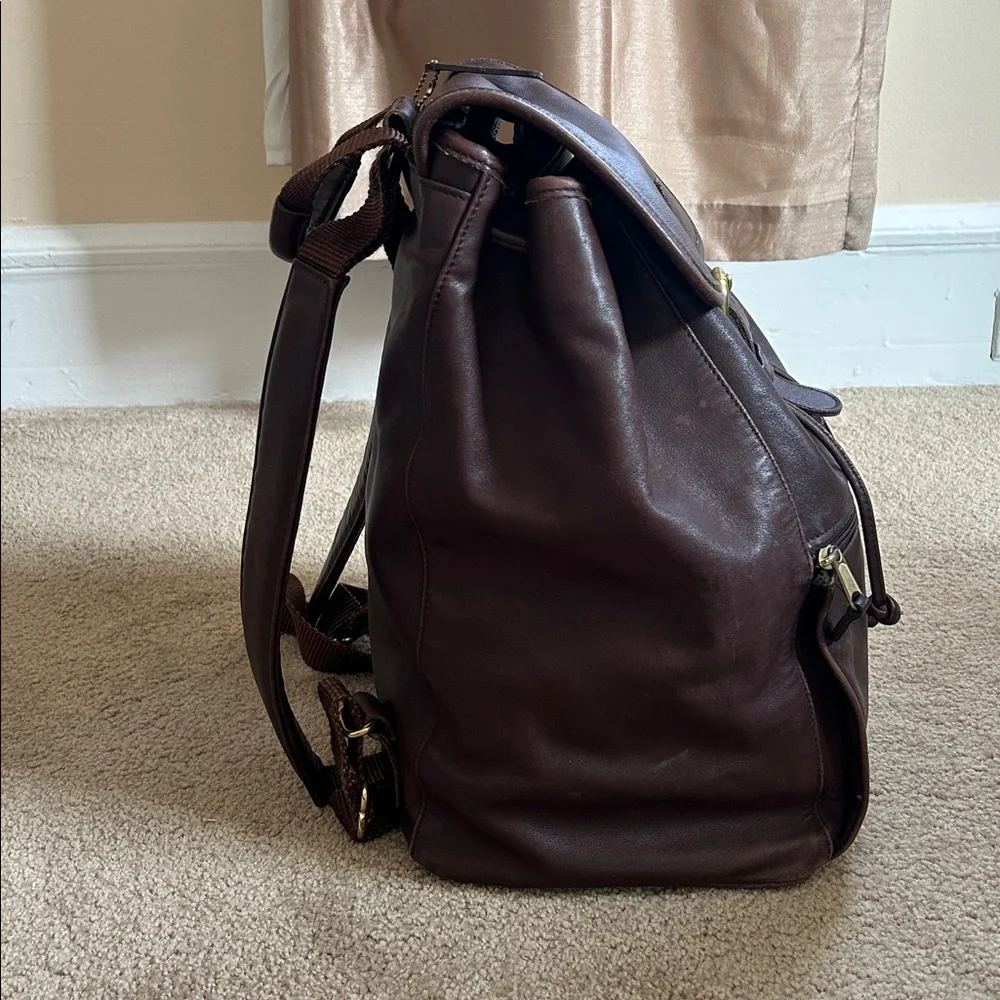 Coach Brown Leather Backpack - Picture 7 of 17